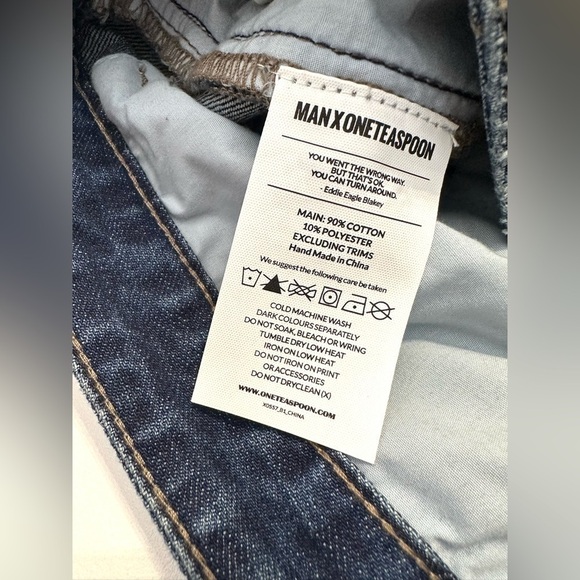 NEW! ONE TEASPOON MAN X Mr Pinks Relaxed Distressed Denim Jean Shorts Size 33 - Picture 11 of 14